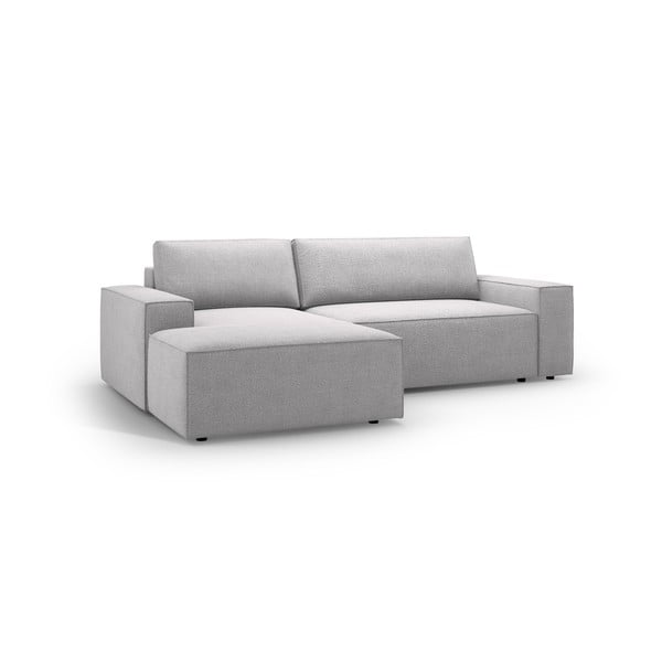 Iš boucle sulankstoma kampinė sofa šviesiai pilkos spalvos (su kairiuoju kampu) Jodie – Micadoni Home-image-2