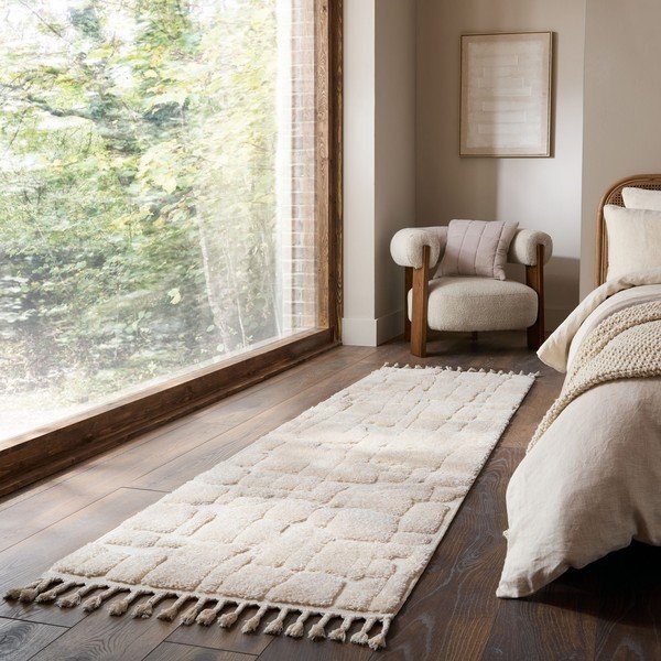 Kreminės spalvos kilimas 80x300 cm Esra Cobbled – Flair Rugs-image-1