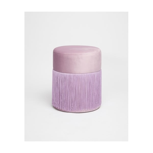 Šviesiai violetinės spalvos pufas su aksomo užvalkalu "Velvet Atelier", ø 36 cm