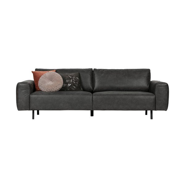 Antracito pilkos spalvos sofa iš dirbtinės odos WOOOD Rebound-image-2
