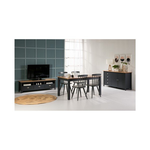 Antracito pilkos spalvos sulankstomas valgomojo stalas iš pušies masyvo "Marckeric Jade", 150 x 85 cm-image-4