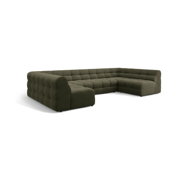 Žalios spalvos kampinė sofa („U“ formos) Kendal – Micadoni -image-3