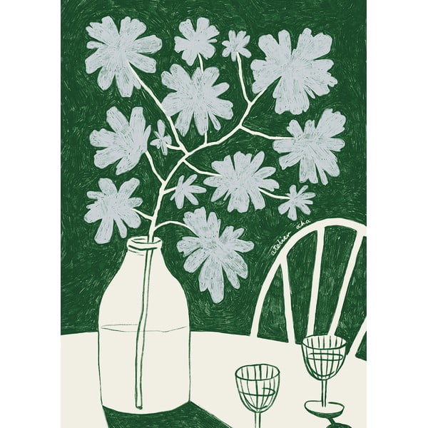 Plakatas 30x40 cm Blue Flowers & Red Wine – Anouk van Cleef – The Poster Club