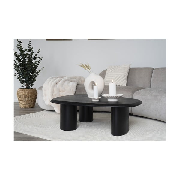 Kavos staliukas juodos spalvos su uosio dekoro stalviršiu 78x96 cm Tirano – House Nordic-image-4