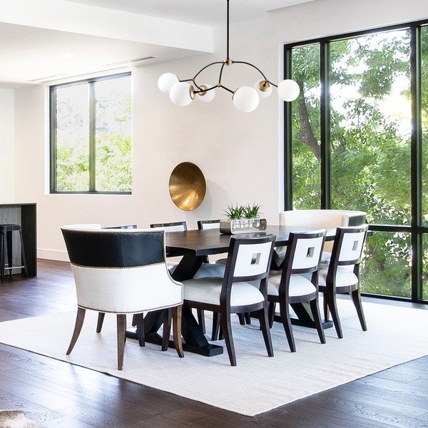 Kabantis šviestuvas baltos spalvos/juodos spalvos ø 90 cm su stiklo gaubtu Kromozom – Opviq lights-image-1