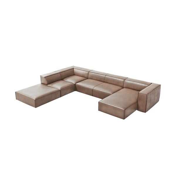 Šviesiai ruda odinė kampinė sofa (kairysis kampas) Madame - Windsor & Co Sofas-image-3