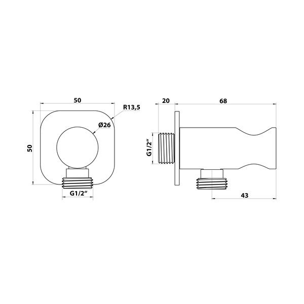 Iš žalvario dušo antgalio dalis matinės juodos spalvos – Sapho-image-1