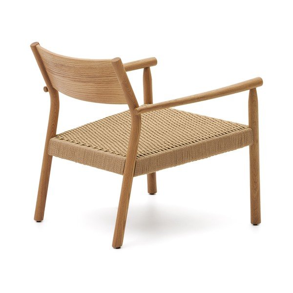 Šviesios natūralios spalvos austas krėslas Yalia – Kave Home-image-4