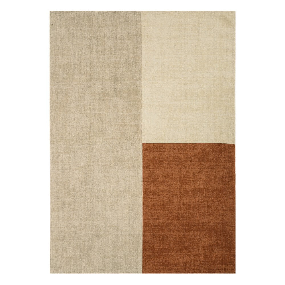 Smėlio ir rudos spalvos kilimas Asiatic Carpets Blox, 160 x 230 cm