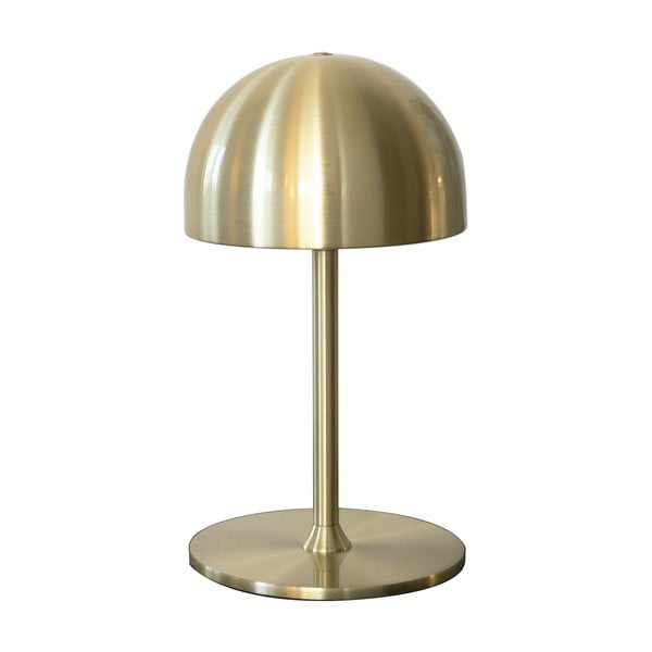 Žalvario spalvos stalinis šviestuvas LED su nuotolinio valdymo funkcija (aukštis 22 cm) su metaliniu gaubtu Tim – Sirius