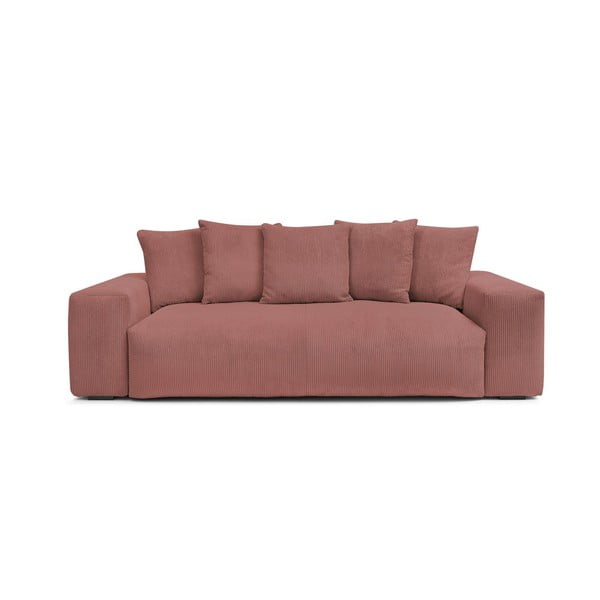 Iš kordinio velveto sofa šviesiai rožinės spalvos 280 cm Voltaire – Bobochic Paris