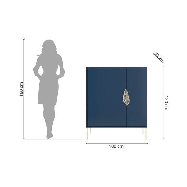 Tamsiai mėlyna batų lentyna Skandica Merlin-image-4