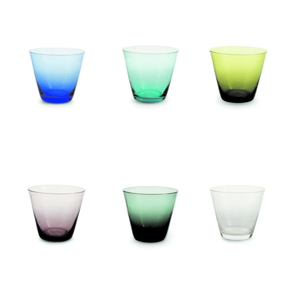 6 spalvotų stiklinių rinkinys "Villa d'Este Sardinia", 360 ml