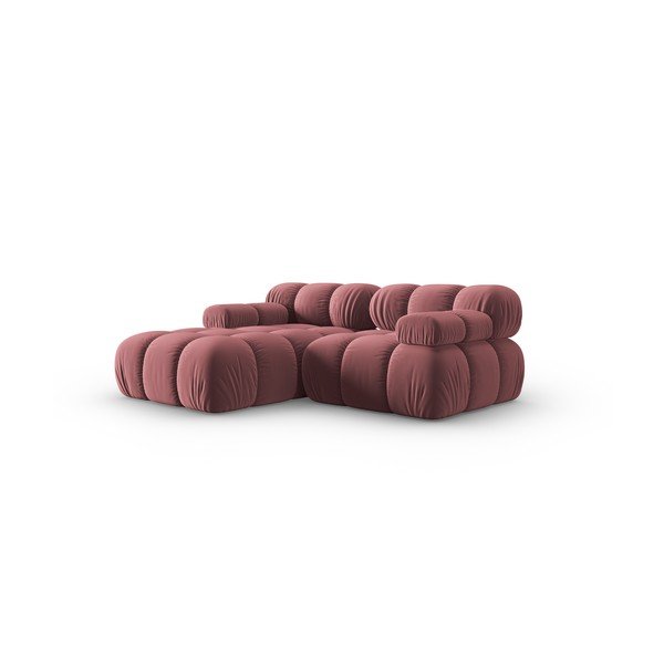Sofa rožinės spalvos iš velveto 191 cm Bellis – Micadoni Home-image-3