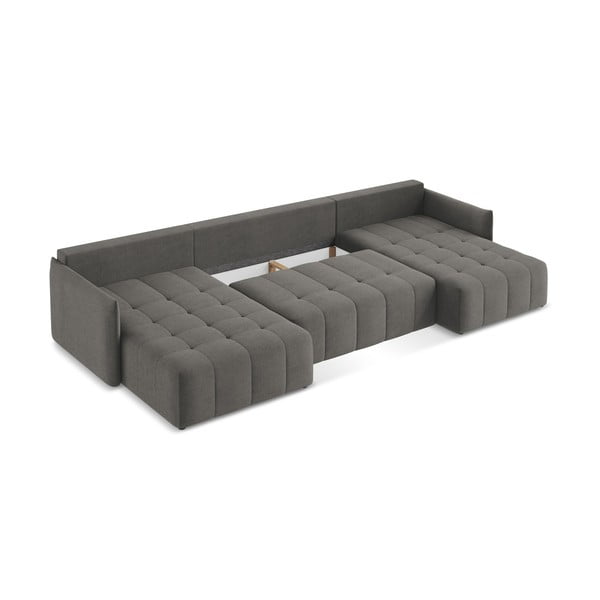 Tamsiai pilkos spalvos sulankstoma/su sandėliavimo vieta kampinė sofa („U“ formos) Moku – Makamii-image-4