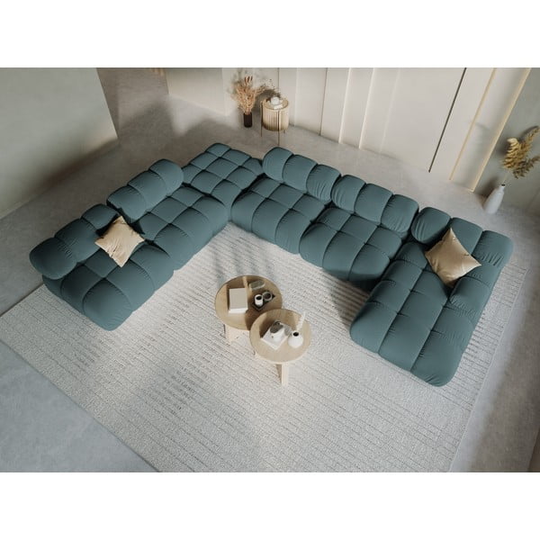 Sofa smaragdinės spalvos iš velveto 379 cm Bellis – Micadoni Home-image-1
