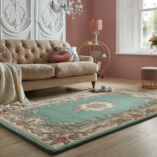 Žalias vilnonis kilimas Flair Rugs Aubusson, 75 x 150 cm-image-1