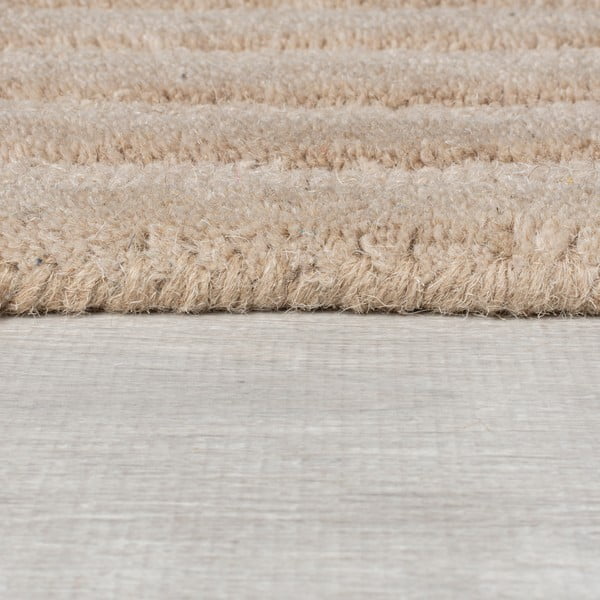 Rankų darbo smėlio spalvos iš vilnos kilimas 200x290 cm Zen Rectangles – Flair Rugs-image-4