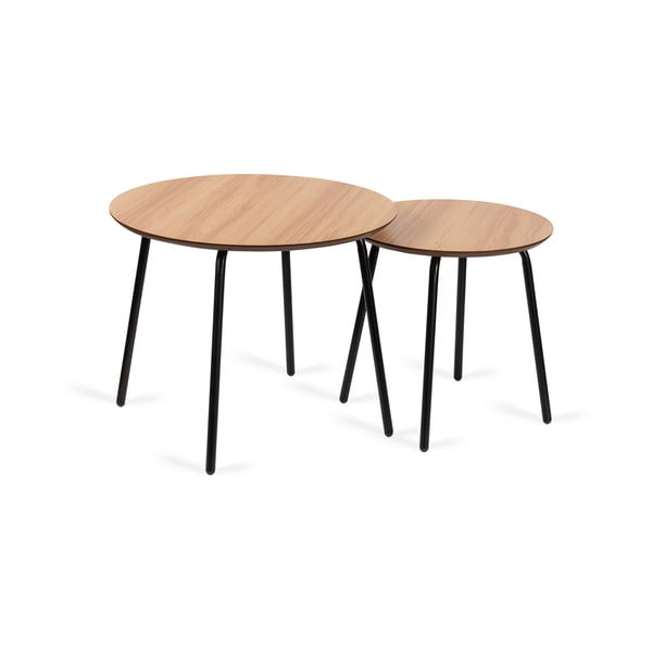 Apvalios formos kavos staliukai natūralios spalvos 2 vnt. ø 55 cm Luke – Bonami Essentials