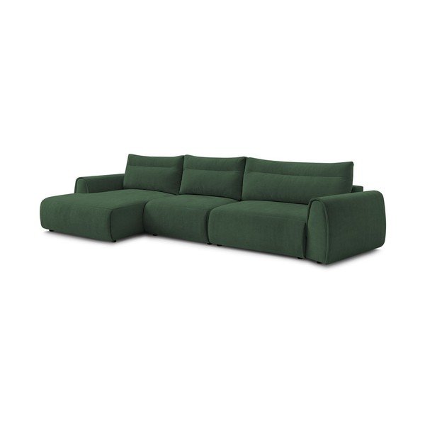 Kampinė sofa tamsiai žalios spalvos Aden – Bobochic Paris-image-3