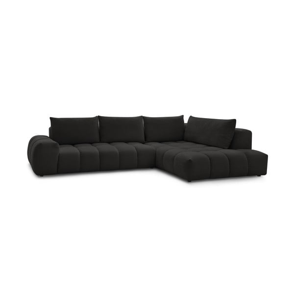 Kampinė sofa juodos spalvos (su dešiniuoju kampu) Everest – Bobochic Paris-image-3