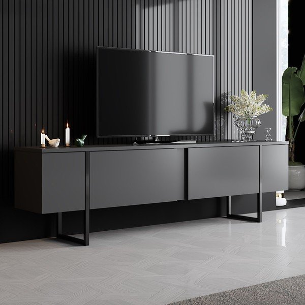 TV spintelė antracito spalvos 180x30 cm Luxe – Kalune Design-image-1