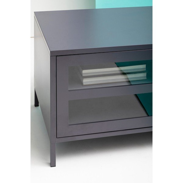 Pilkos spalvos iš plieno TV spintelė 150x50x45 cm Acier – Premier Housewares-image-3