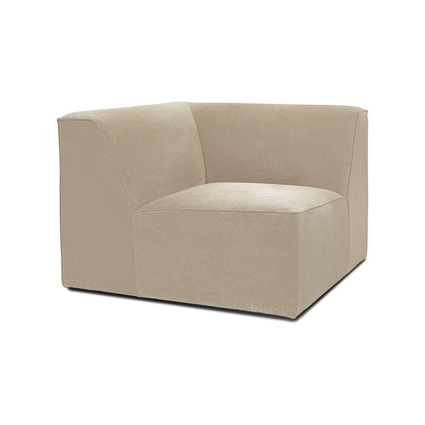 Smėlio spalvos kampinis aksominės sofos modulis Scandic Sting-image-2