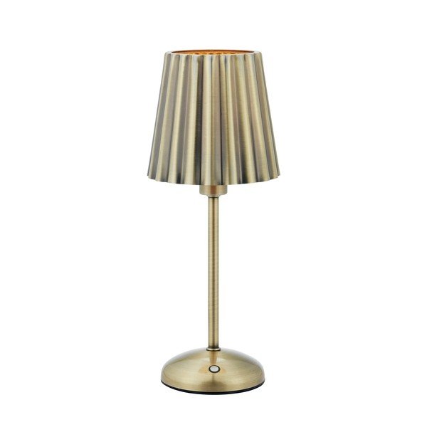 Žalvario spalvos iš metalo stalinis šviestuvas LED su pritemdymo funkcija/nešiojamas (aukštis 35 cm) Celia – Markslöjd
