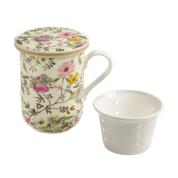 Kaulinio porceliano puodelis su sieteliu "Maxwell & Williams Floral Summer Blossom