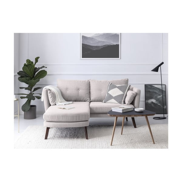 Kreminės ir baltos spalvos trivietė sofa "Mazzini Sofas Elena", su šezlongu kairiajame kampe-image-3