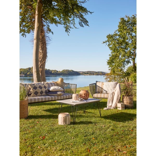 Paminkštinto audinio sodo krėslas smėlio spalvos Mundo – Bloomingville-image-3