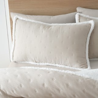 Iš sherpa vilnos dvigulė patalynė kreminės spalvos 200x200 cm Cosy Nori – Catherine Lansfield