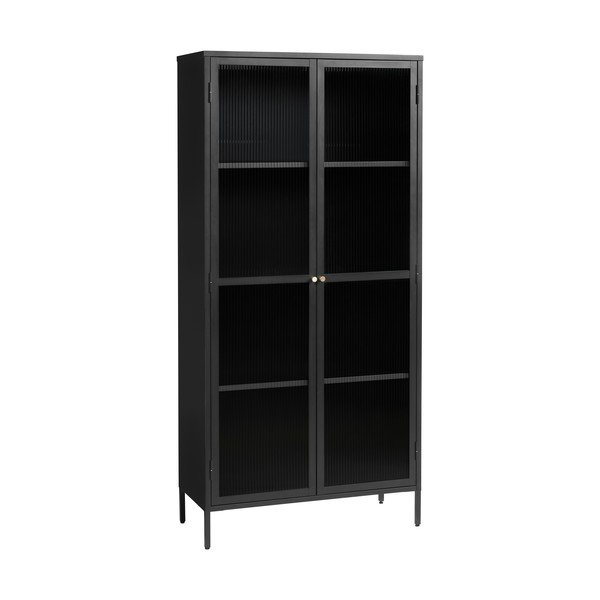 Juoda metalinė vitrina 90x190 cm Bronco - Unique Furniture-image-1