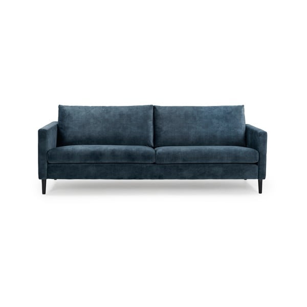 Tamsiai mėlyna aksominė sofa Scandic Adagio, 220 cm pločio
