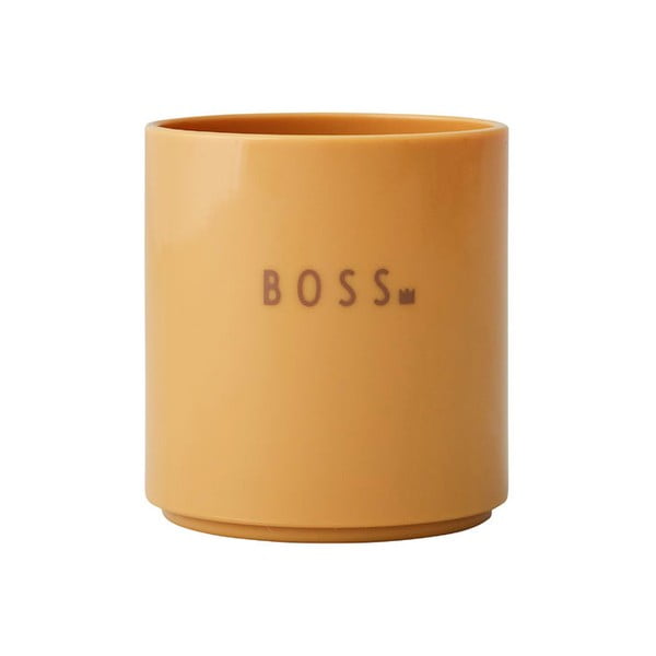 Geltonas vaikiškas puodelis Design Letters Mini Boss