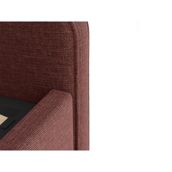 Rožinės spalvos dvigulė lova audiniu dengta su lovos grotelėmis 160x200 cm Eda – Micadoni -image-4