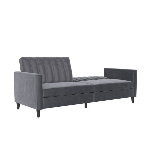 Iš velveto sofa pilkos spalvos 207 cm Celine – Støraa-image-4