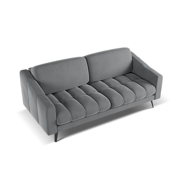 Pilkos spalvos iš velveto sofa 202 cm Nalu – Makamii-image-3