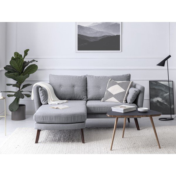 Šviesiai pilka trijų vietų sofa "Mazzini Sofas Elena", su šezlongu kairiajame kampe-image-1