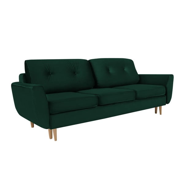 Žalioji trijų vietų sofa-lova su saugykla "Mazzini Sofas Silva