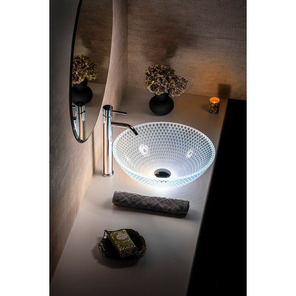 Iš stiklo apvalios formos praustuvas ø 42 cm Puketa – Sapho-image-1