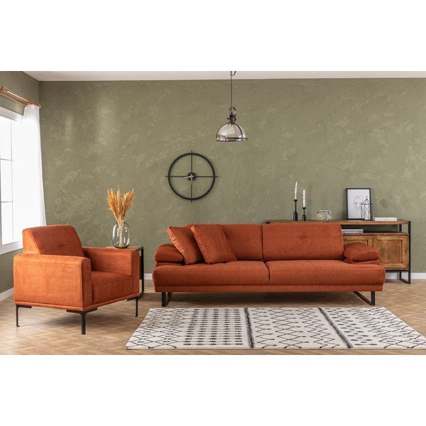 Sofa oranžinės spalvos 239 cm Mustang – Balcab Home-image-1