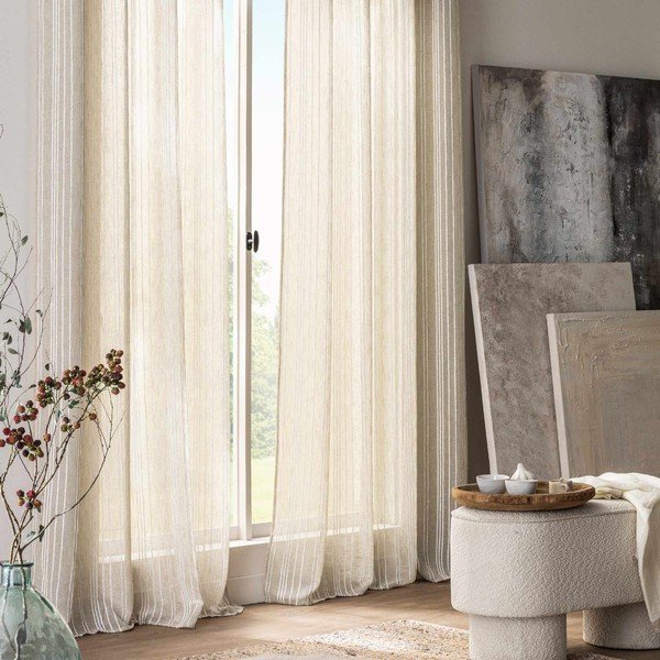 Kreminės spalvos užuolaida 140x260 cm Zaho – douceur d'intérieur-image-1