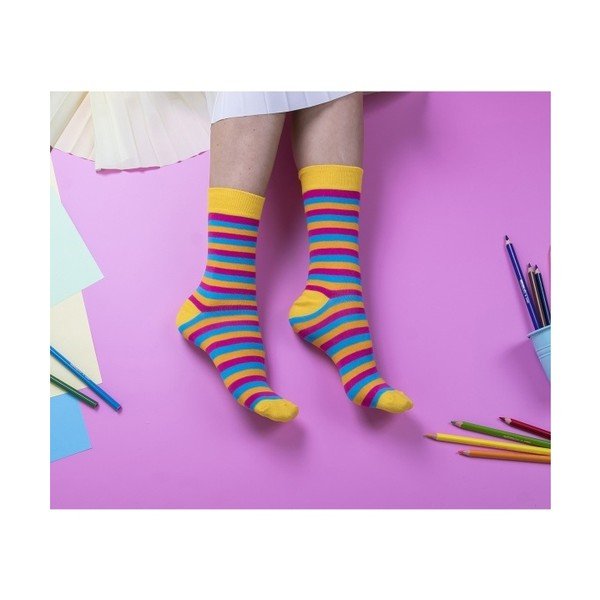 2 poros spalvotų kojinių "Funky Steps Stripe", 35-39 dydžio-image-2