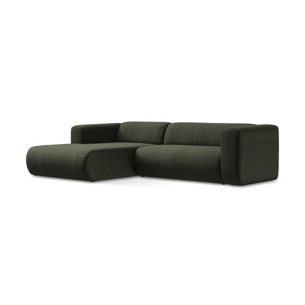 Žalios spalvos kampinė sofa (su kairiuoju kampu/su gultu) Ekahi – Makamii-image-2