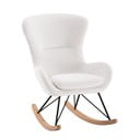 Iš boucle supamasis vaikiškas krėslas baltos spalvos ROCKY – Vipack