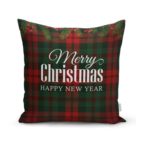 4 kalėdinių pagalvių užvalkalų ir staltiesės rinkinys Minimalist Cushion Covers Tartan Christmas-image-1