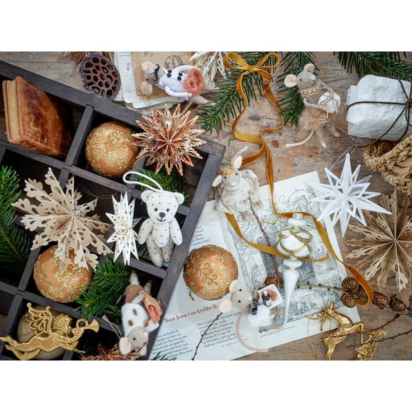 Iš popieriaus kalėdinės pakabinamos dekoracijos 6 vnt. Star – Bloomingville-image-3