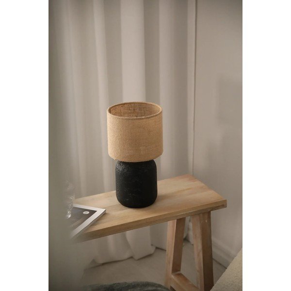 Stalinis šviestuvas juodos spalvos/natūralios spalvos (aukštis 32,5 cm) iš džiuto Montagna – Markslöjd-image-2